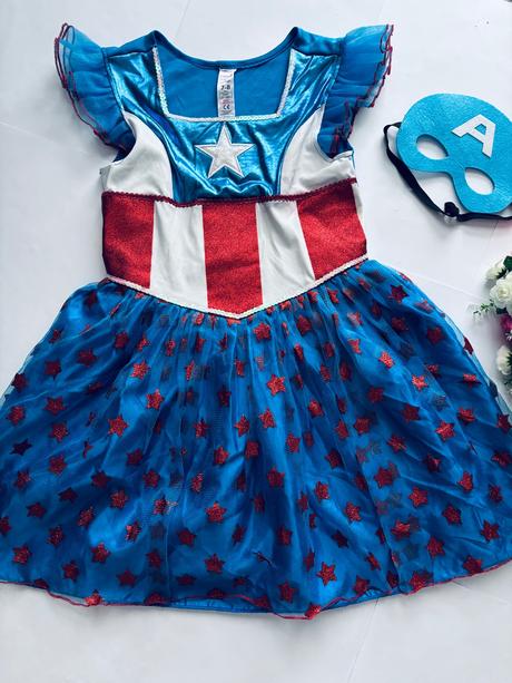 St4/ kostým šaty capitanka america - v.7/8 let, 