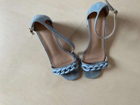Modré střevíce se širokým podpatkem, vel 37, dee z, 37