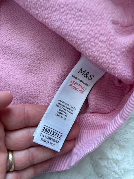 K5/ mikina růžova - v.9/10 let, marks & spencer,140