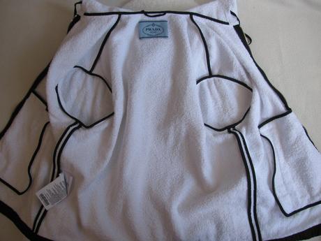 Froté bunda s kapucí,smaltované kovové logo prada, prada,40