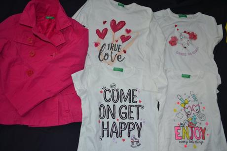 Bunda benetton v.110+ 3x tričko, 104–116