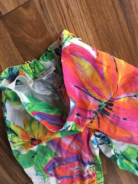 Plátěné květina kalhoty, vel 8 let, 128 cm, next, next,128