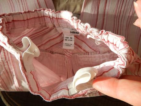 Kalhoty plátěné proužky, h&m,98