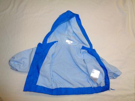 Modrá šusťáková bunda podšitá flízem, okay,80