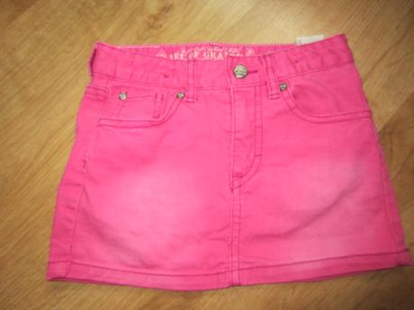 Peckovní neon růžová mini džínová, riflová sukně, h&m,116