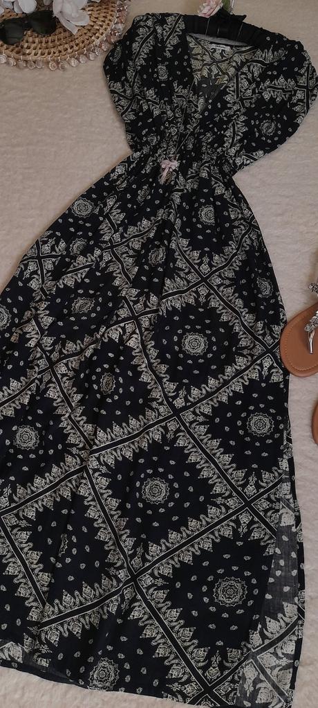 9eleven vzorované bavlněné dlouhé šaty,