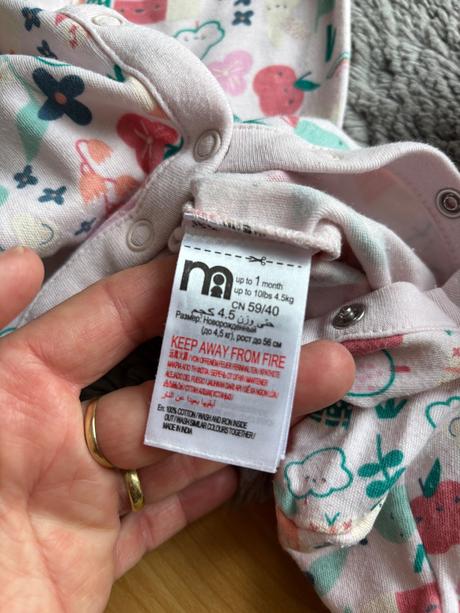 Overalek s květy růžový - v.1 měs. zn. monthecare, 56