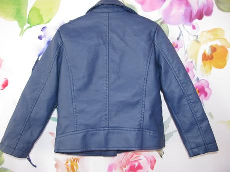 Frajerská tmavě modrá bunda-křivák, z umělé kůže, primark,110