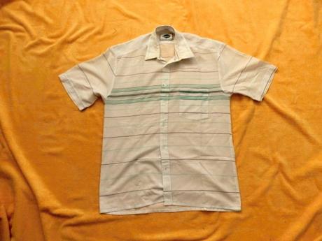 Pánská bílá pruhovaná košile krátký rukáv, m