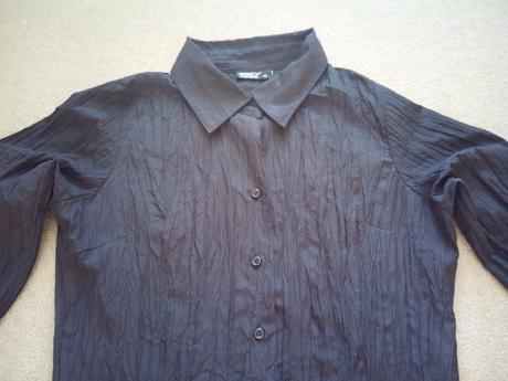 Černá košile s pokrčeným efektem, okay,36