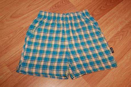 Kraťasy šortky - kostka, tyrkysové vel. 98, 98
