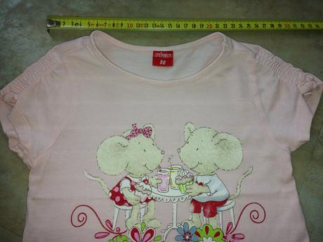 Růžové tričko lillebi myšky vel. 98 zn. steinbeck, 98