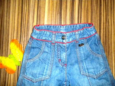 Bomba delší vyšívané riflové kraťasy, 104