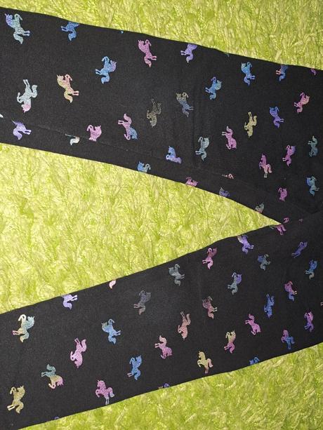 Teplé legíny s jednorožcem vel.9/10, h&m,134