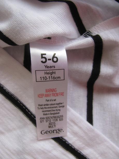 Bílé tričko s černým proužkem, george,116