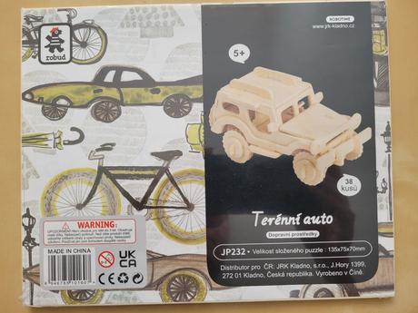 3d dřevěné puzzle-terénní auto,