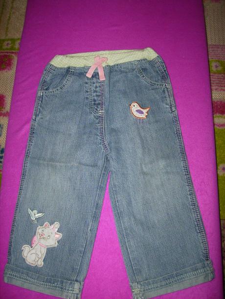 Džíny s kočičkou a ptáčkem vel.80/86, disney,80