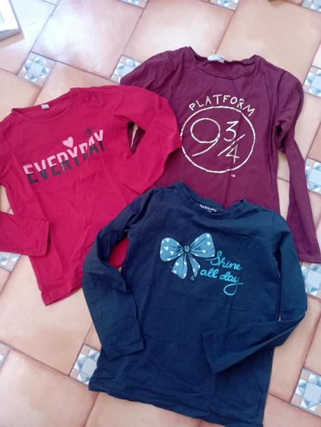 3x tričko - 116/122, 134, 140, 134