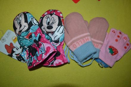 3x nové rukavice disney nepromokavé,silné strečové, disney,92 / 98 / 104