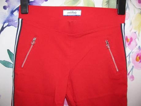 Elastické kotníkové kalhoty s galonovými pruhy, tchibo,38