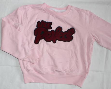 Va114 růžová mikina s výrazným nápisem 6-7 let, 122
