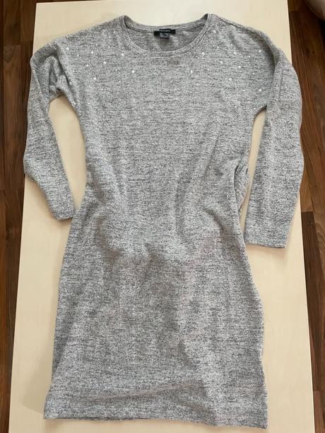 Šedé zateplené úpletové, nové šaty, vel xs/s, esma, esmara,s / xs