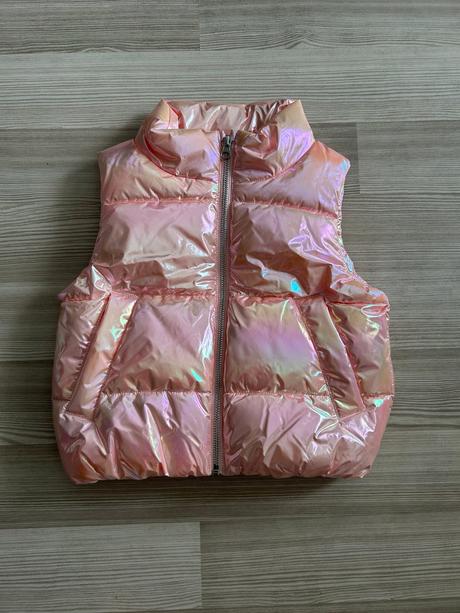 Růžová vatovaná vesta h&m, v. 98/104 nová, h&m,98 / 104