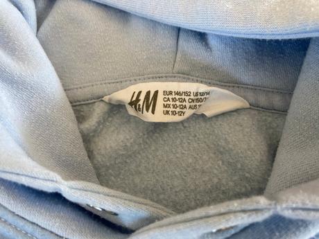 Teplá mikina s kapucí paris 146/152, h&m,146