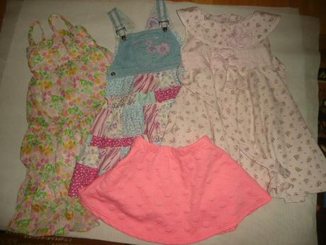 Šaty 3ks letní sukně vel 4-6 let, 104–116