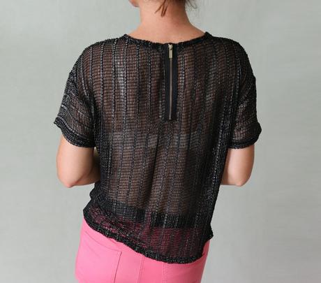 Síťové tričko s kovovým leskem morgan vel.s, morgan,s