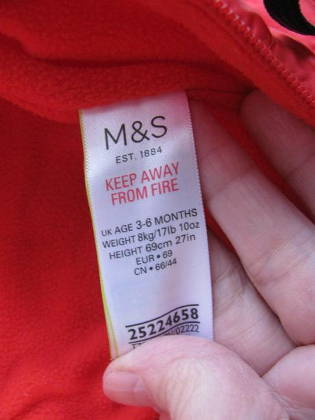 Podzimní zimní kombinéza s kapucí, marks & spencer,68