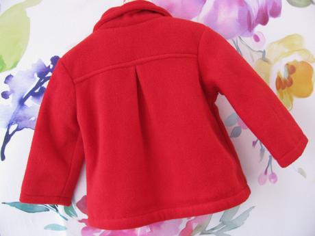 Přechodný fleecový červený kabátek, st. bernard,74