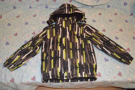 128 134 zimní lyžařská bunda oteplováky čepice, 128
