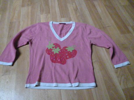 Jahůdkový svetr pro maminy vel.s, s