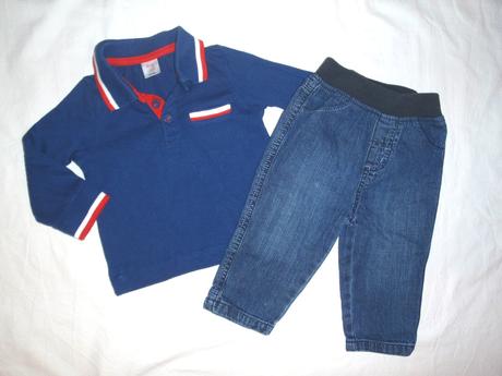 Super komplet polo trička a riflíků do manžetky, nutmeg,74