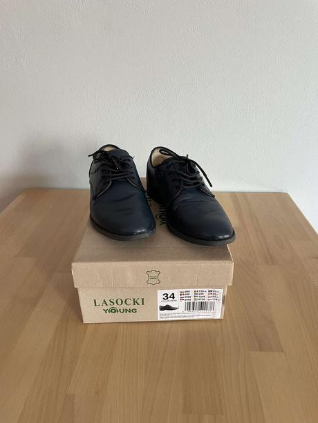 Kožené polobotky lasocki young- tm. modré, vel. 34, lasocki,34