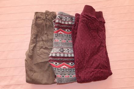 3 x zateplené kalhoty, h&m,128
