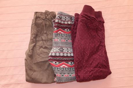 3 x zateplené kalhoty, h&m,128