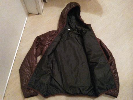 Nová hnědá bunda s kapucí l, l