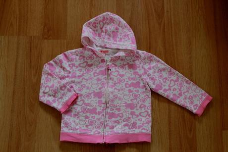 Mikina zn. wolf - růžovo-bílá, srdíčka, vel. 92, wolf,92