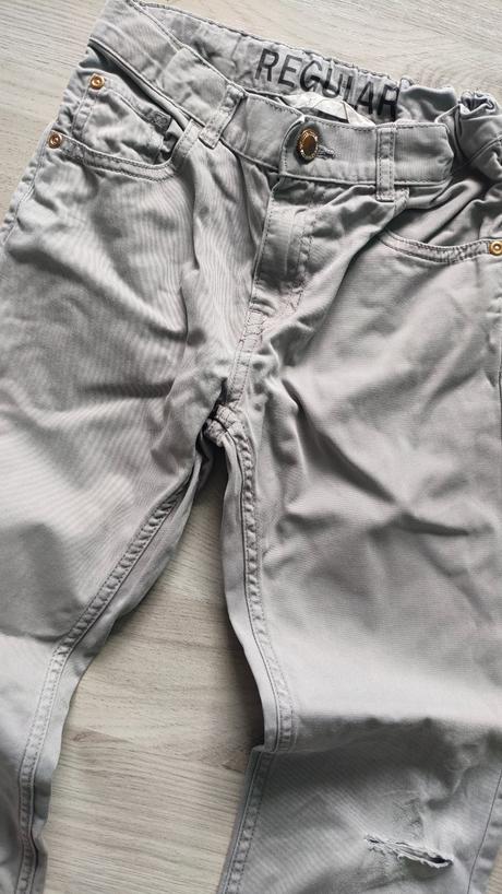 Šedé kalhoty h&m vel. 134, h&m,134