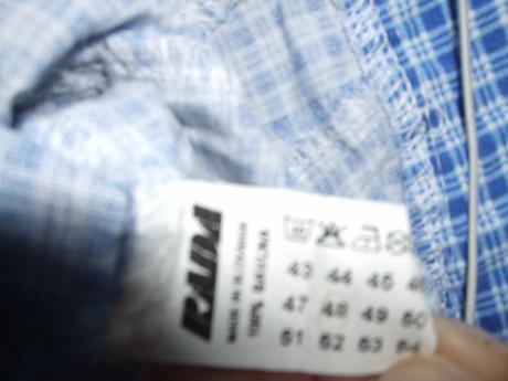 Modro-biely károvaný klobúčik obvod hl. 48 cm, rada,74