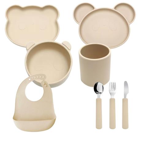 Jídelní silikonová sada panda, 