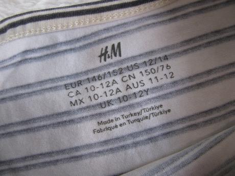 Crop top béžové tričko s proužkem h&m, h&m,152
