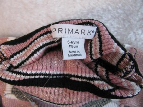 Pružný dívčí rolák se zlatou nitkou, primark,116