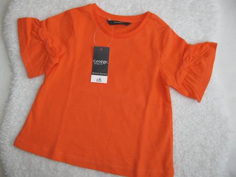 Krásná oranžová bavlněná halenka, tričko s mašl., george,92