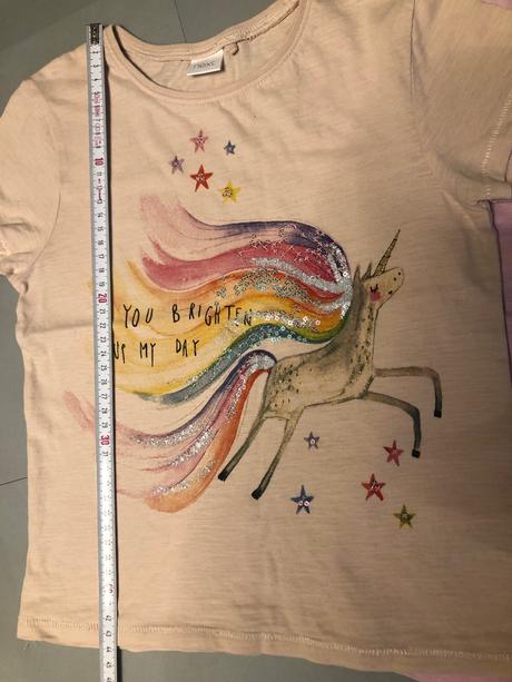 2 trička next růžová 6let 116cm unicorn plameňák, next,116