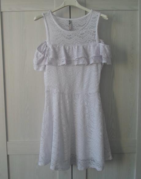 Bílé krajkové šaty šatičky, reporter,158