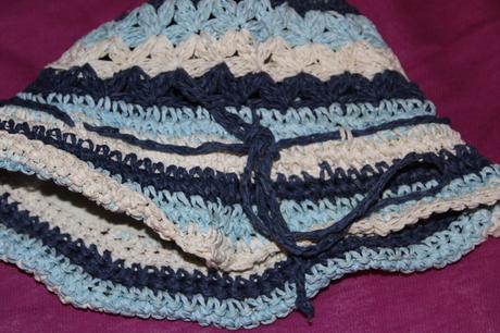 Dívčí klobouk proužky, obvod 46 - 47 cm, 86