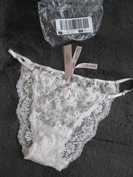 Krajkové bikinové bílé kalhotky victoria's sec, victoria's secret,l